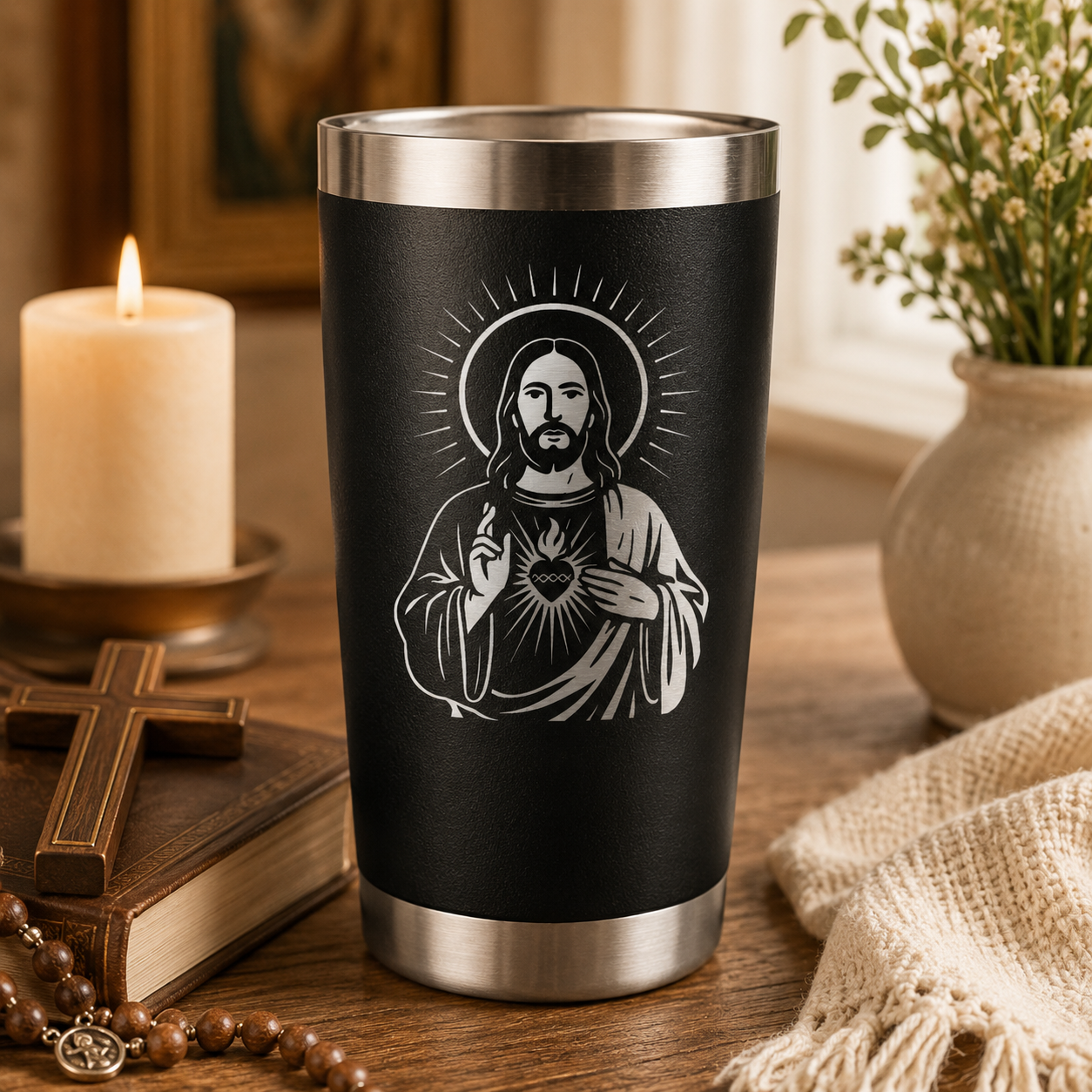 Jesus Christ 20oz Tumbler lifestyle hero image