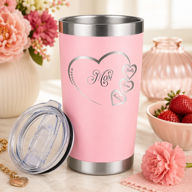 Mom Heart Personalized 20oz Tumbler