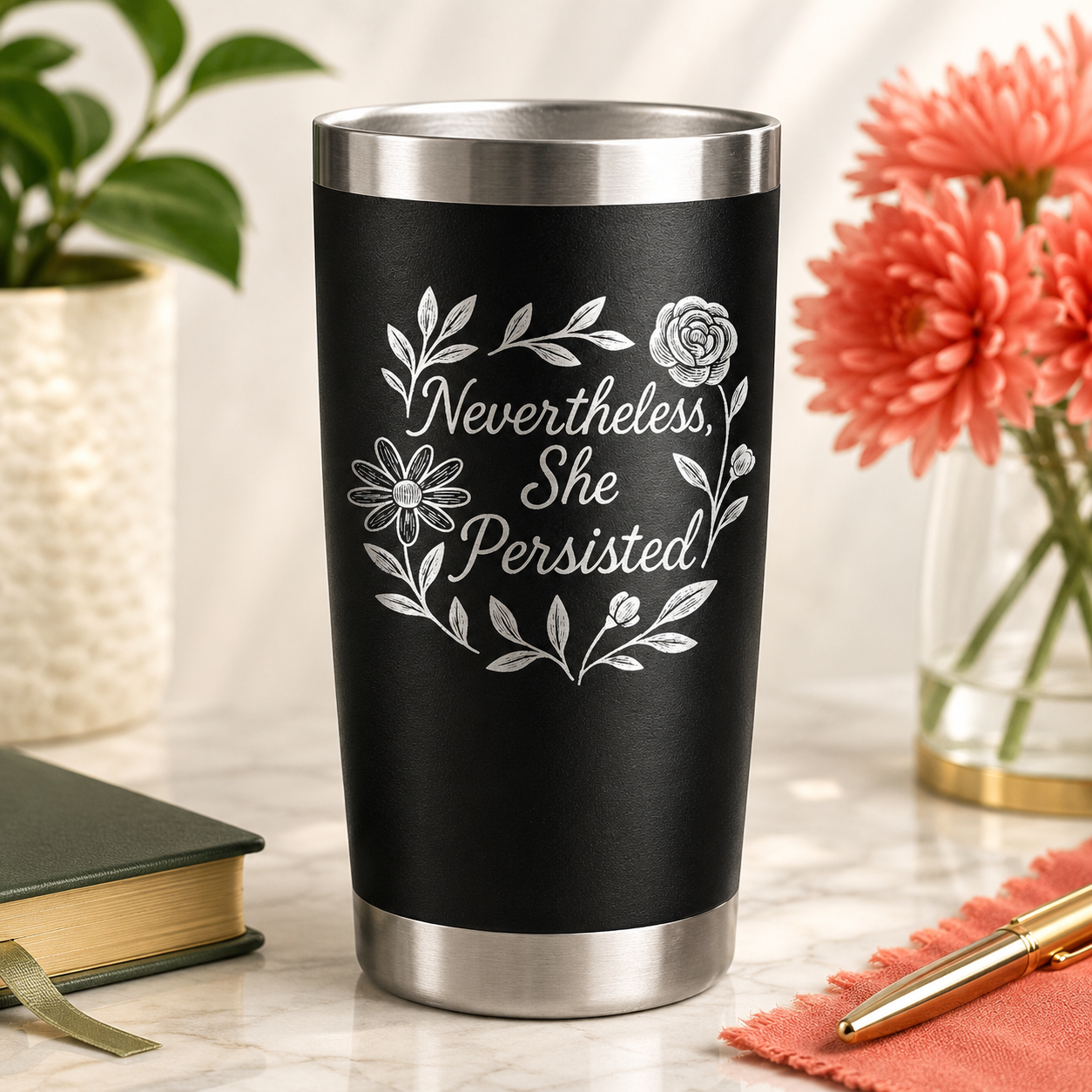 Nevertheless She Persisted 20oz Tumbler lifestyle hero image
