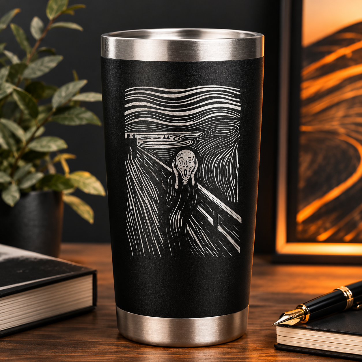 The Scream 20oz Tumbler lifestyle hero image