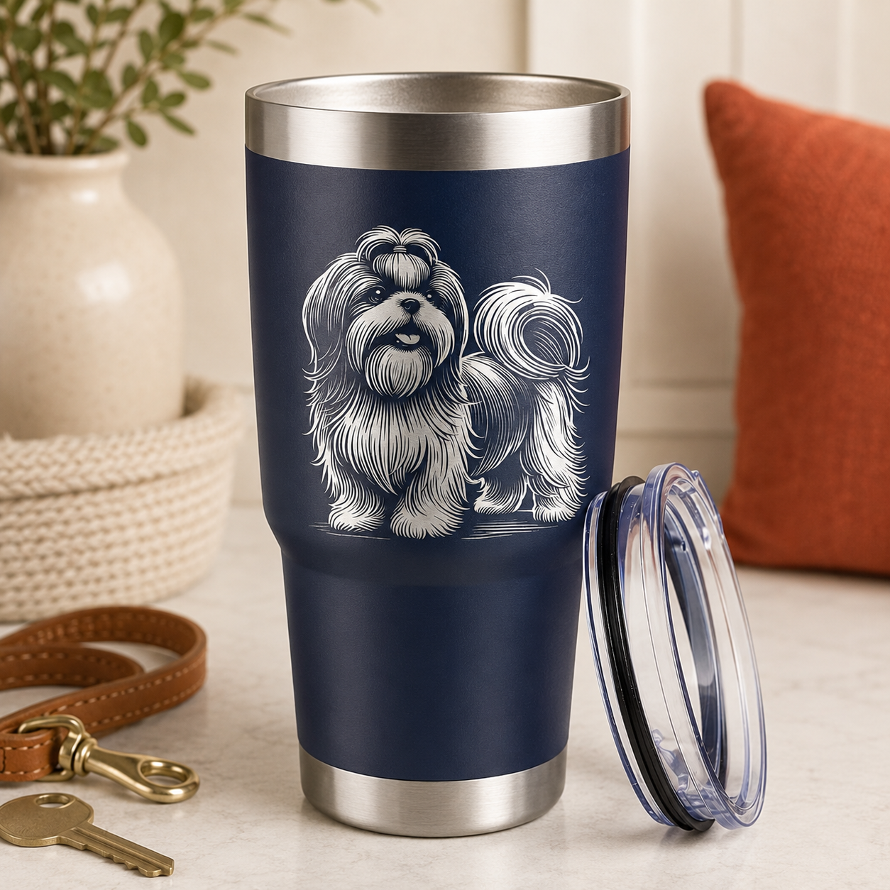 Shih Tzu 30oz Tumbler lifestyle hero image