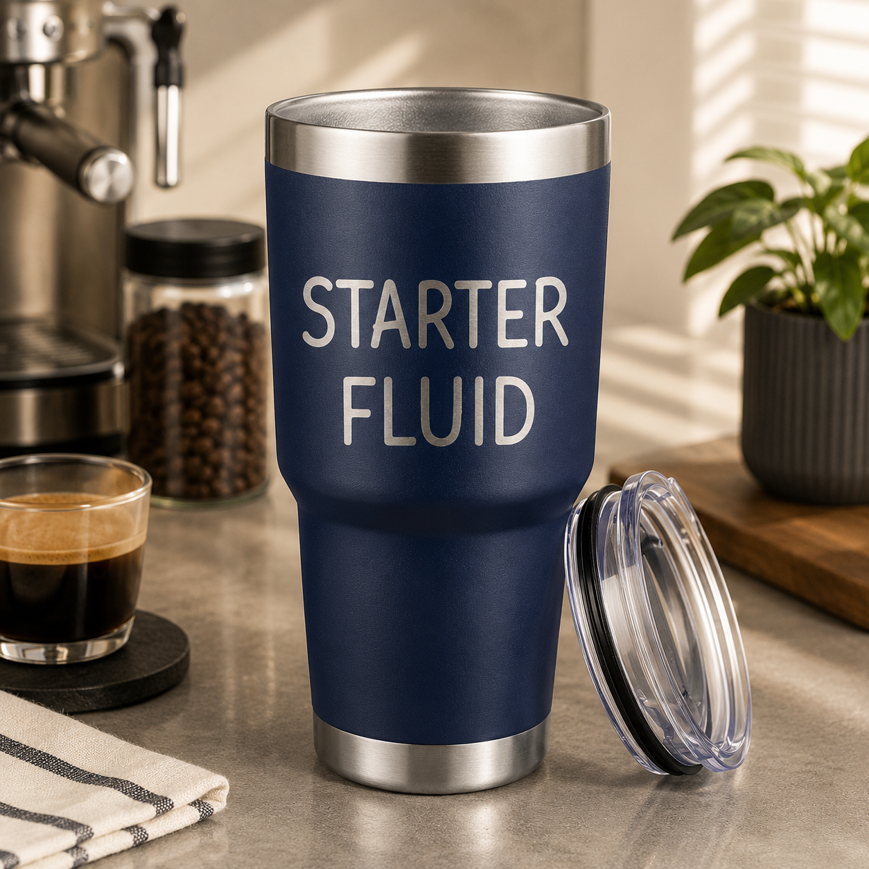 Starter Fluid 30oz Tumbler lifestyle hero image