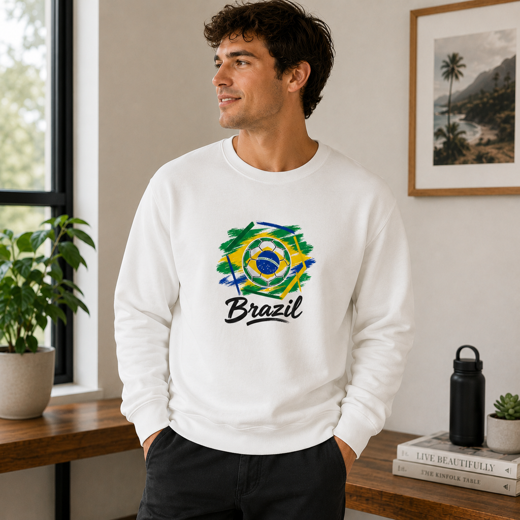 Brazil Football Crewneck Sweatshirt hero product mockup