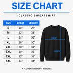 Classic Sweatshirt size chart