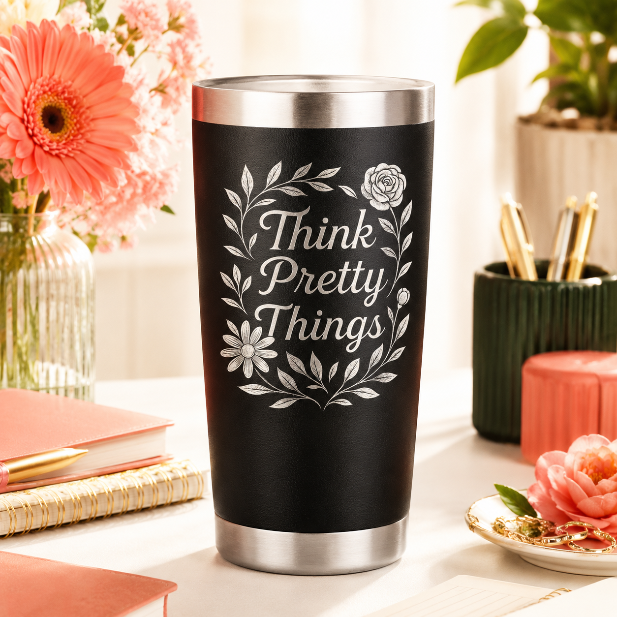 Think Pretty Things 20oz Tumbler lifestyle hero image