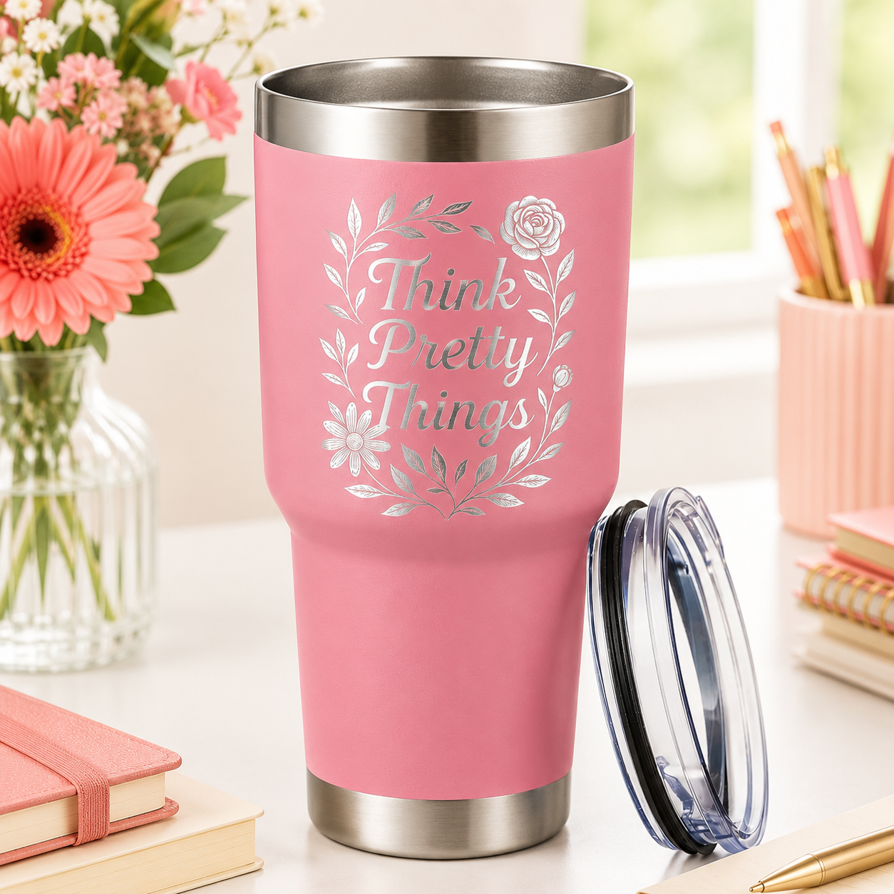 Think Pretty Things 30oz Tumbler lifestyle hero image