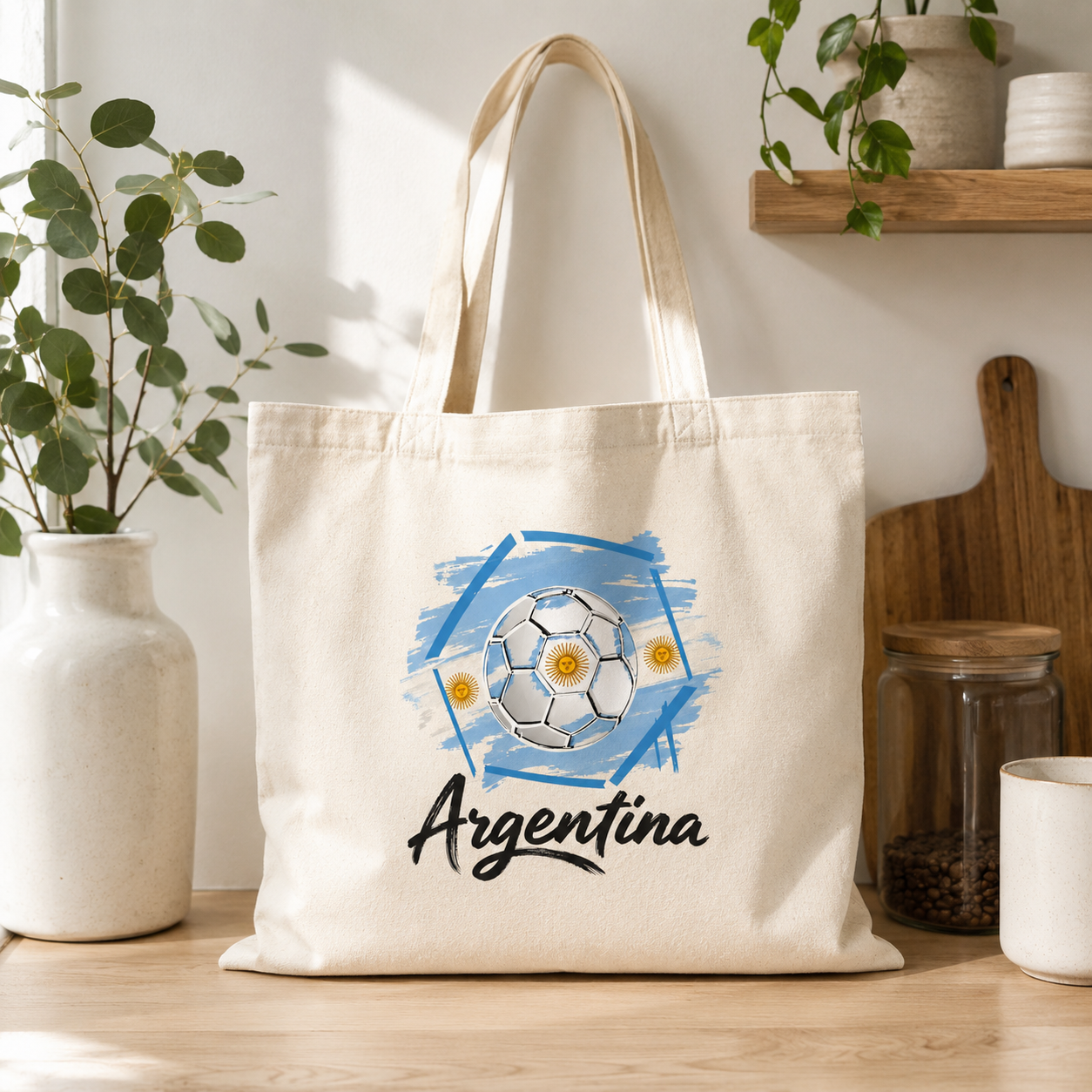 Argentina Football Classic Tote Bag hero product mockup