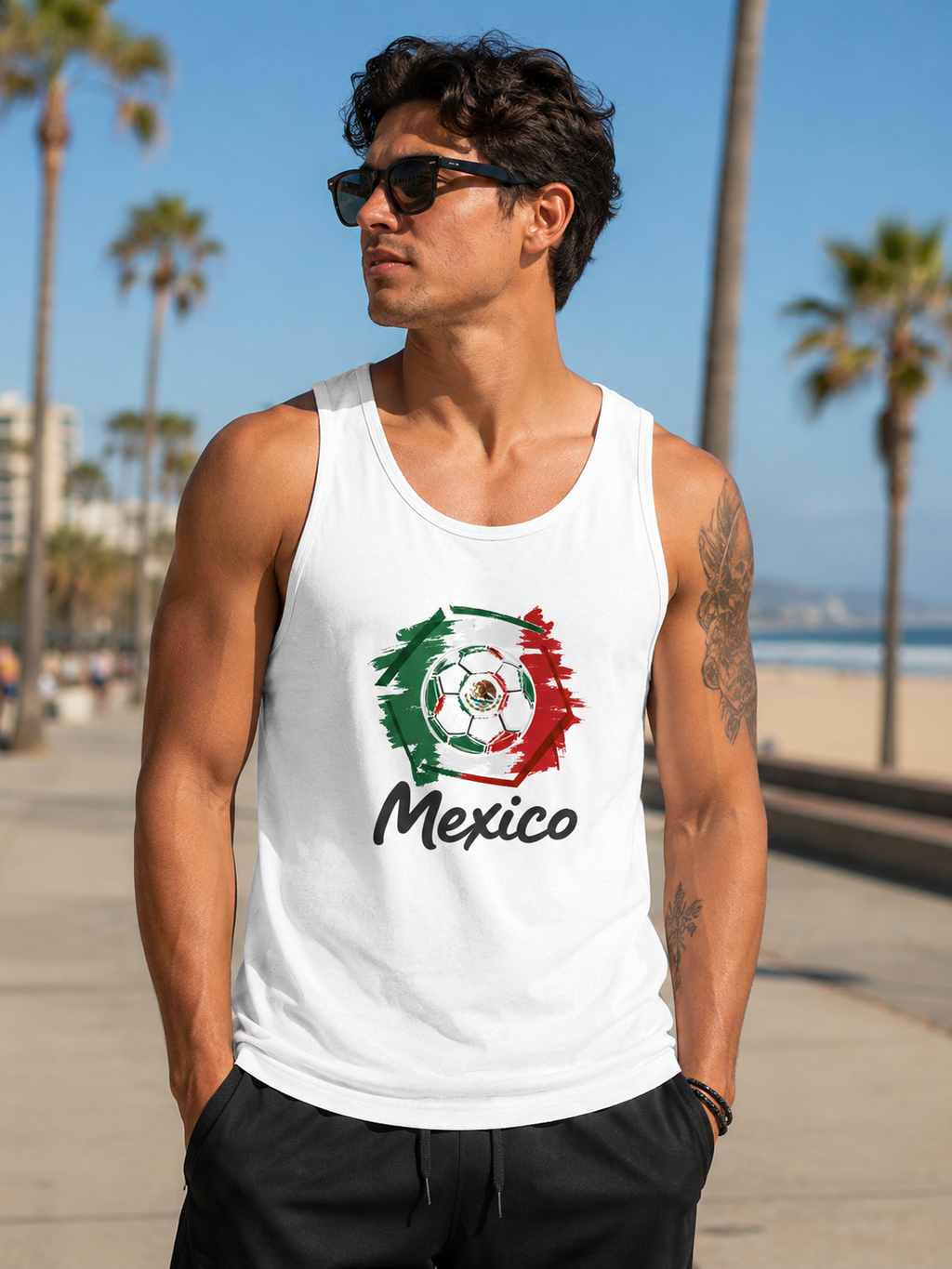 Mexico Football Unisex Tank Top hero product mockup