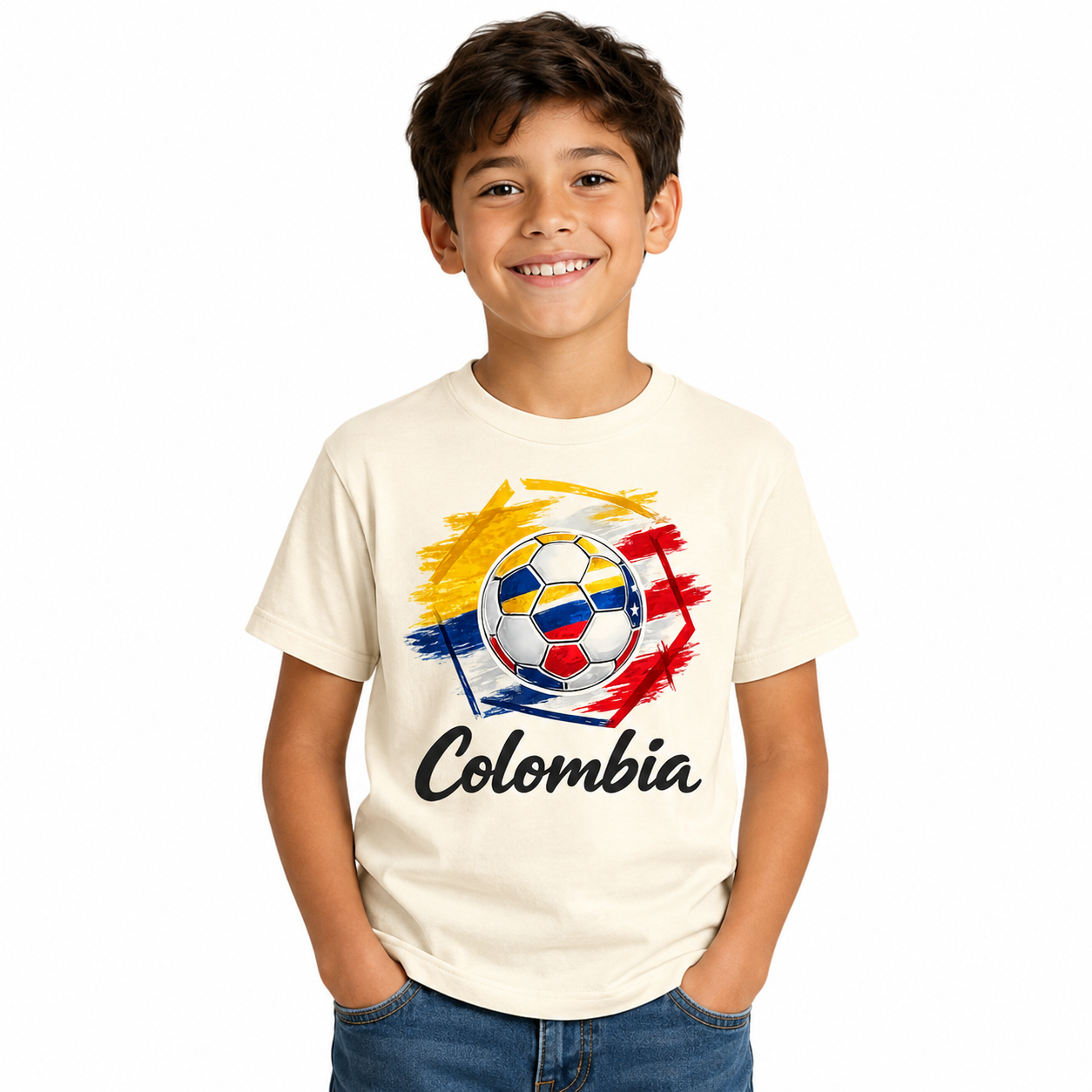 Colombia Football Youth Tee hero product mockup
