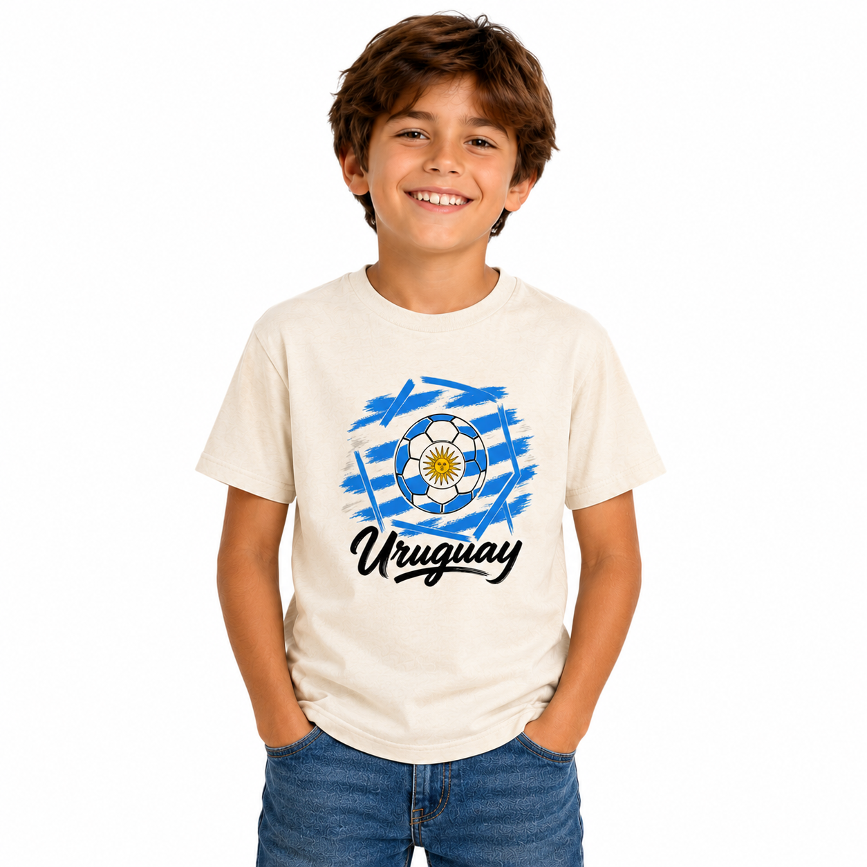 Uruguay Football Youth Tee hero product mockup