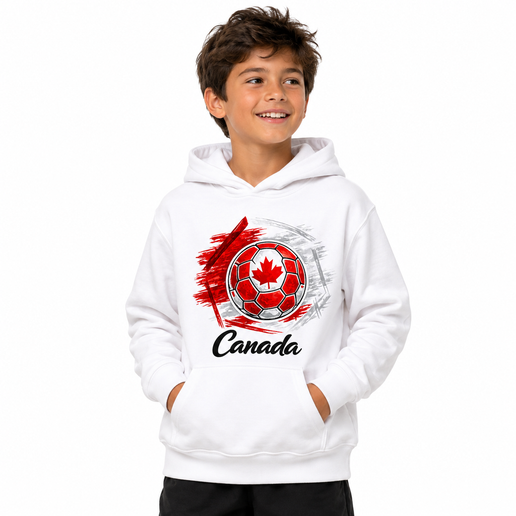 Canada Football Youth Hoodie hero product mockup