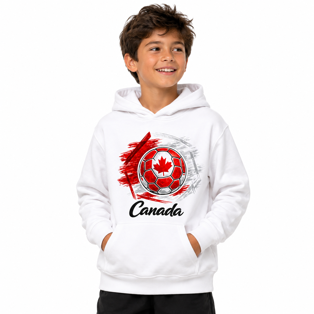 Canada Football Youth Hoodie hero product mockup