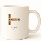 You and Me crossword Coffee Mug hero product mockup