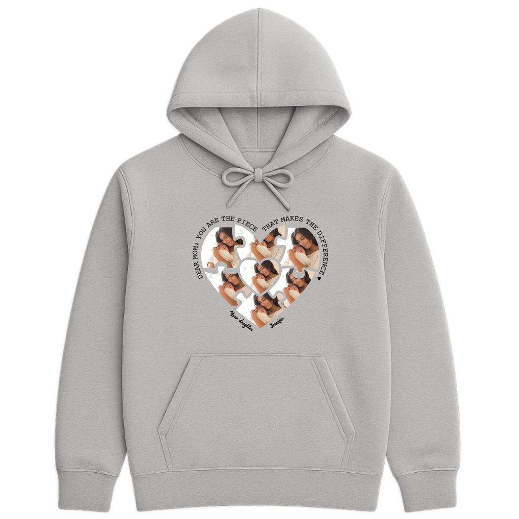 Mom, you are the piece that makes the difference Hoodie hero product mockup
