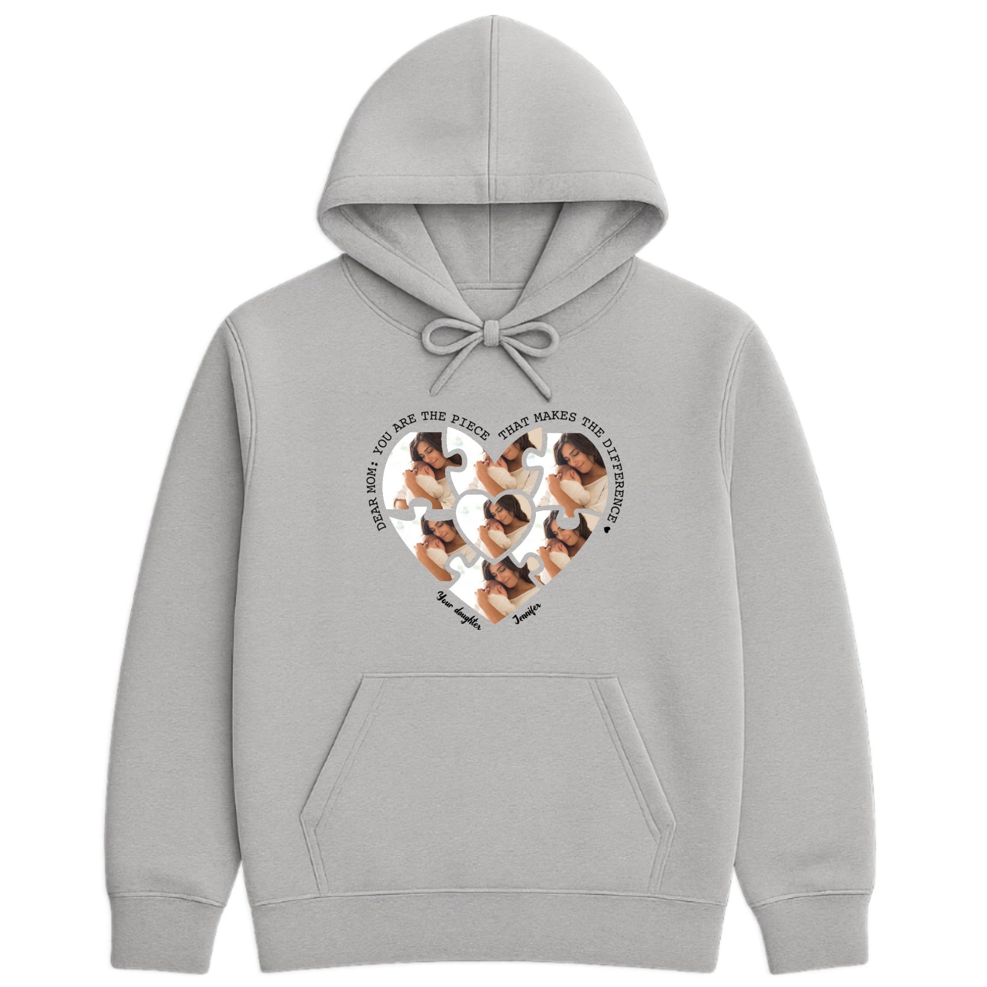 Mom, you are the piece that makes the difference Hoodie hero product mockup