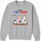American Cat Mom Sweatshirt hero product mockup