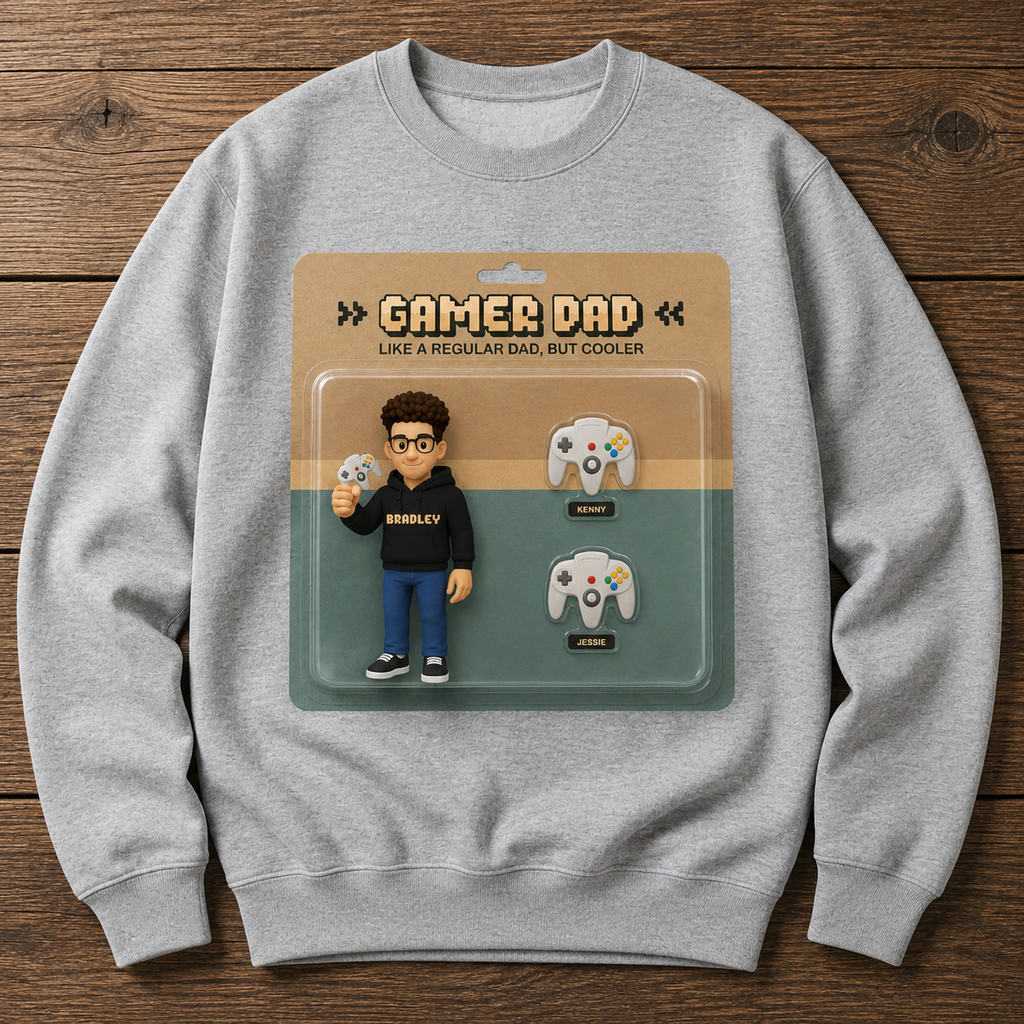 Gamer Dad Sweatshirt hero product mockup