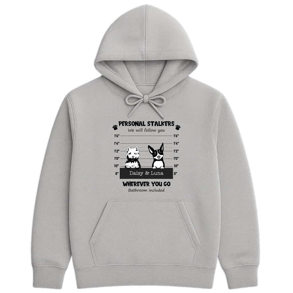 Personal Stalker - Dogs Black and White Hoodie hero product mockup