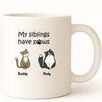 My siblings have paws cats Coffee Mug hero product mockup