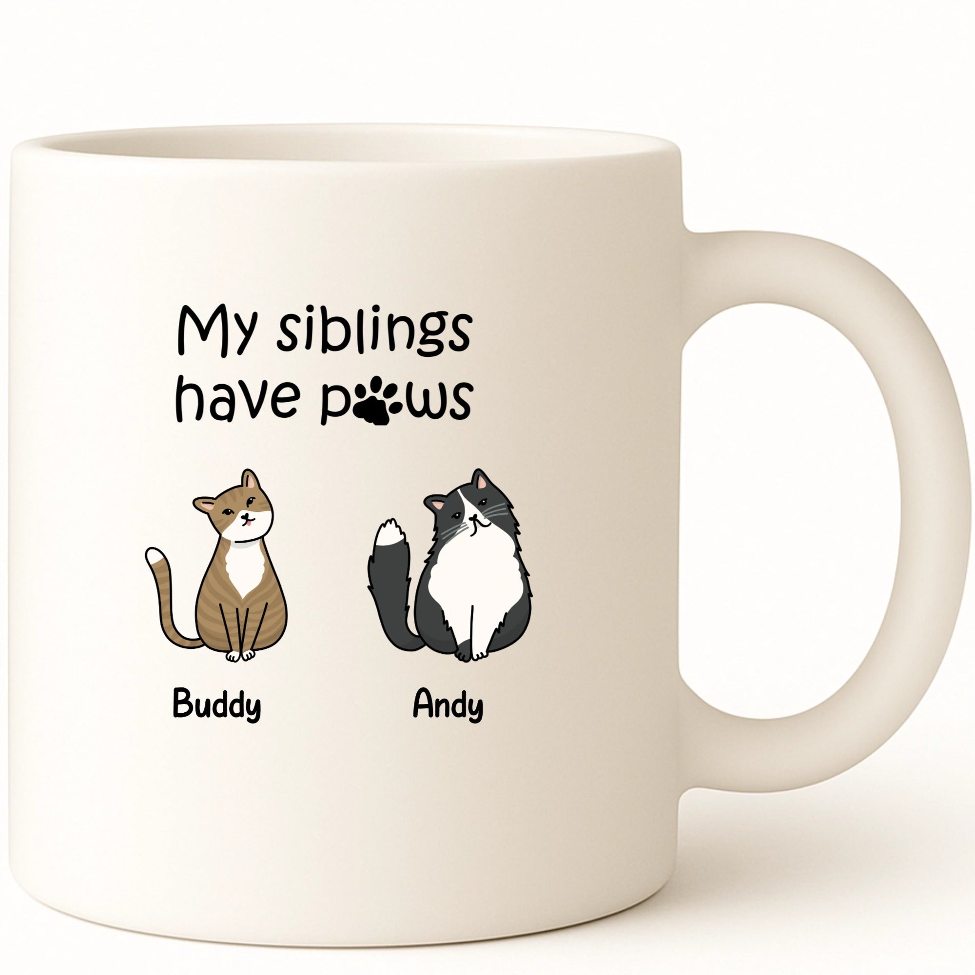 My siblings have paws cats Coffee Mug hero product mockup