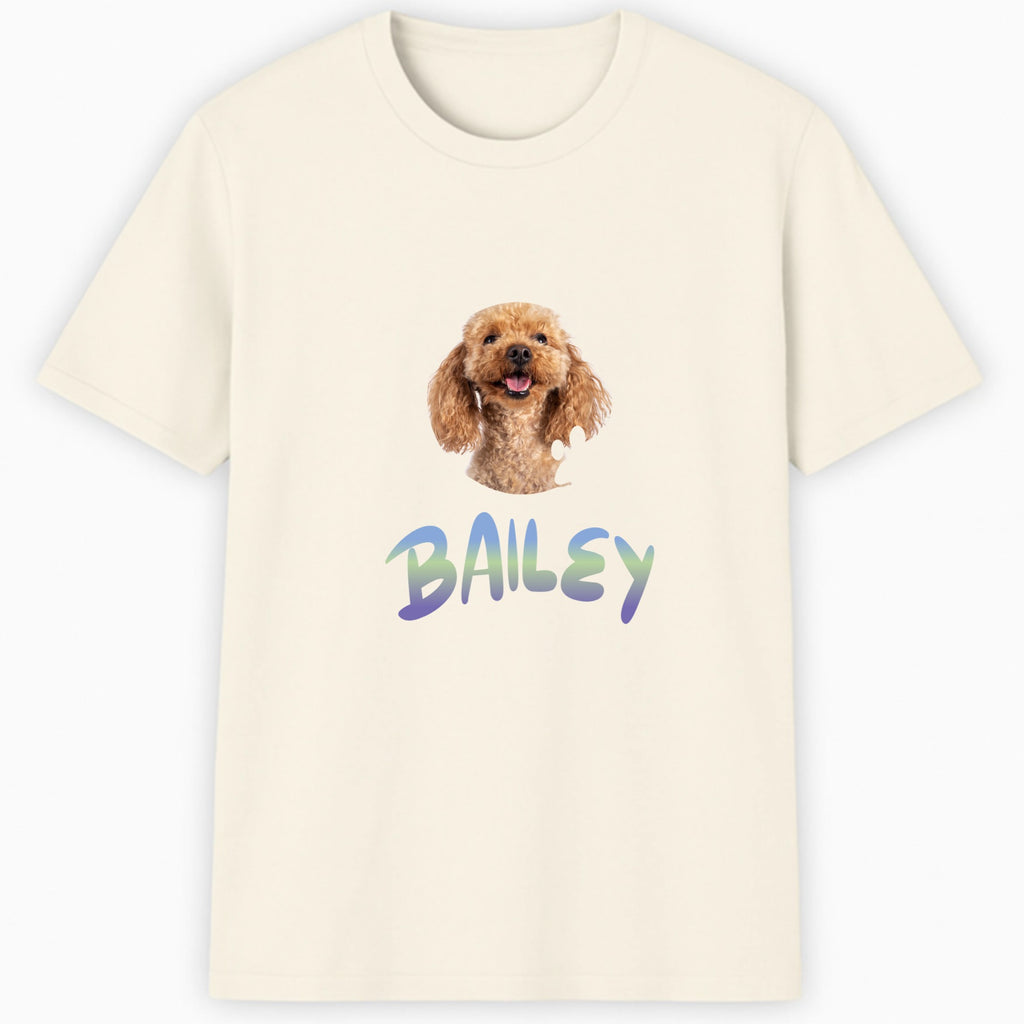 Pet Photo with name in Gradient Finish Classic T-Shirt hero product mockup
