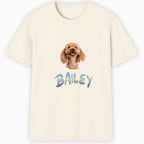 Pet Photo with name in Gradient Finish Classic T-Shirt hero product mockup