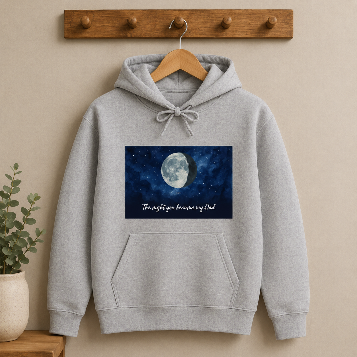 Moon phases, nights you became our Dad Hoodie hero product mockup