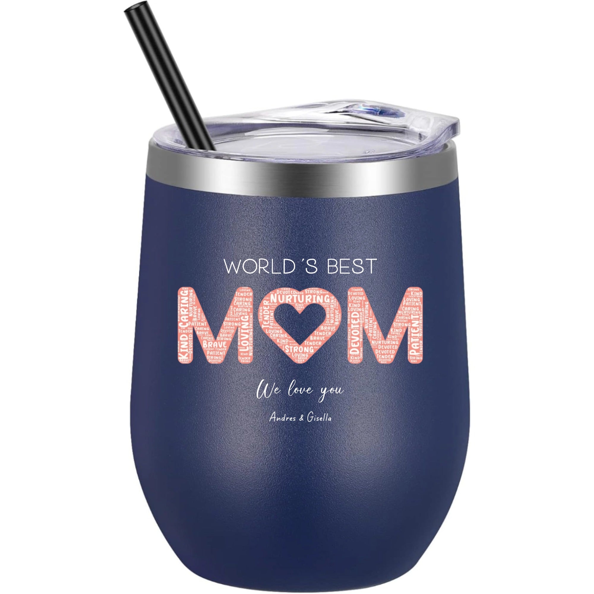 World's Best Mom Personalized Wine Tumbler hero product mockup