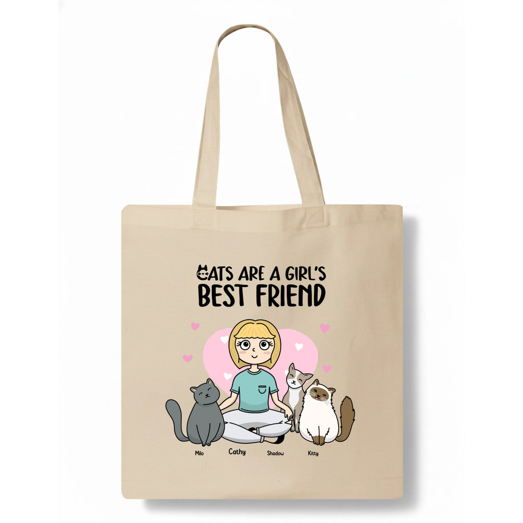 Cats are a girl's best friend Tote Bag hero product mockup