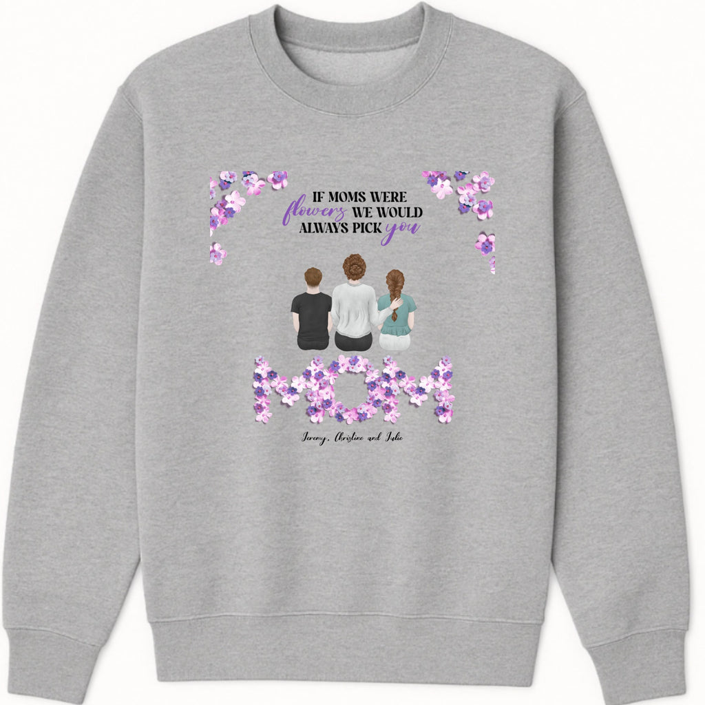 If Moms were Flowers Sweatshirt hero product mockup