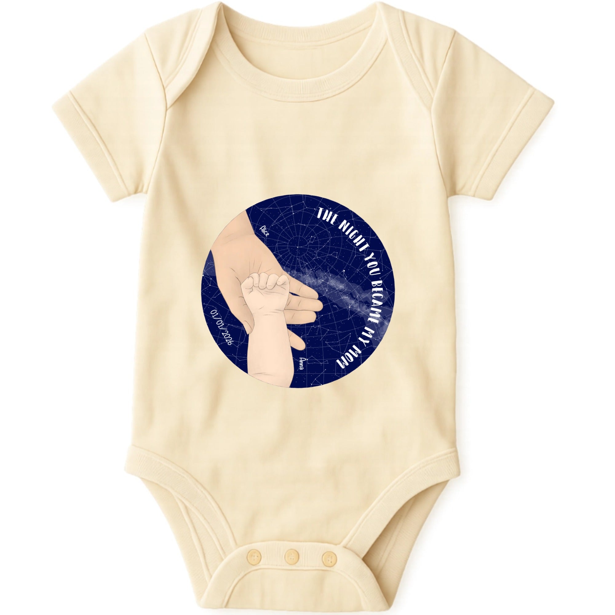 The night you became my parent Baby Onesie hero product mockup