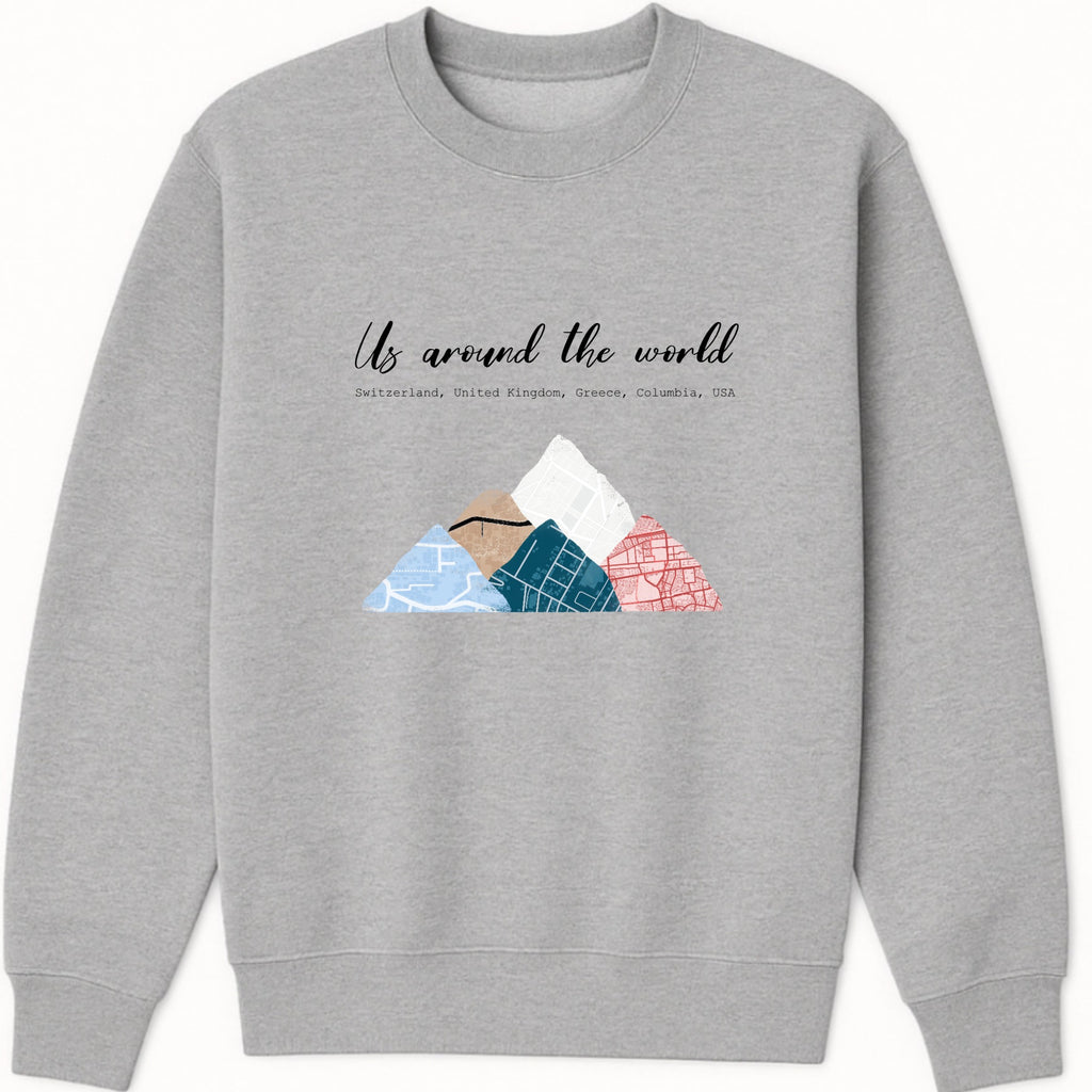 Us around the world Sweatshirt hero product mockup