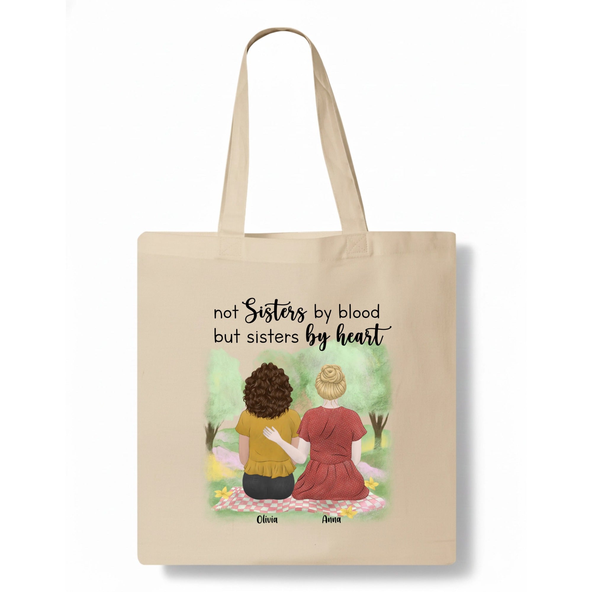 Friends and Sisters by heart Tote Bag hero product mockup