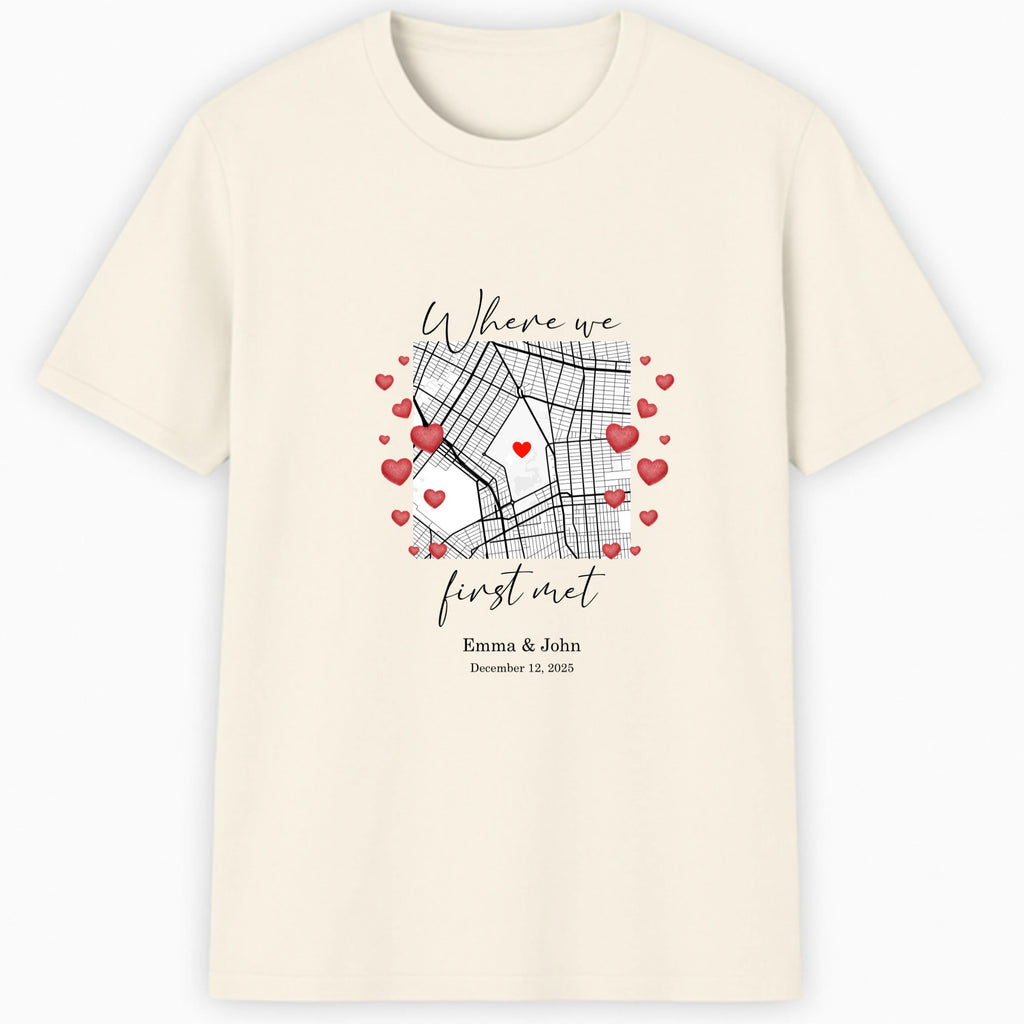 Where we first met - Valentine Classic T-Shirt hero product mockup