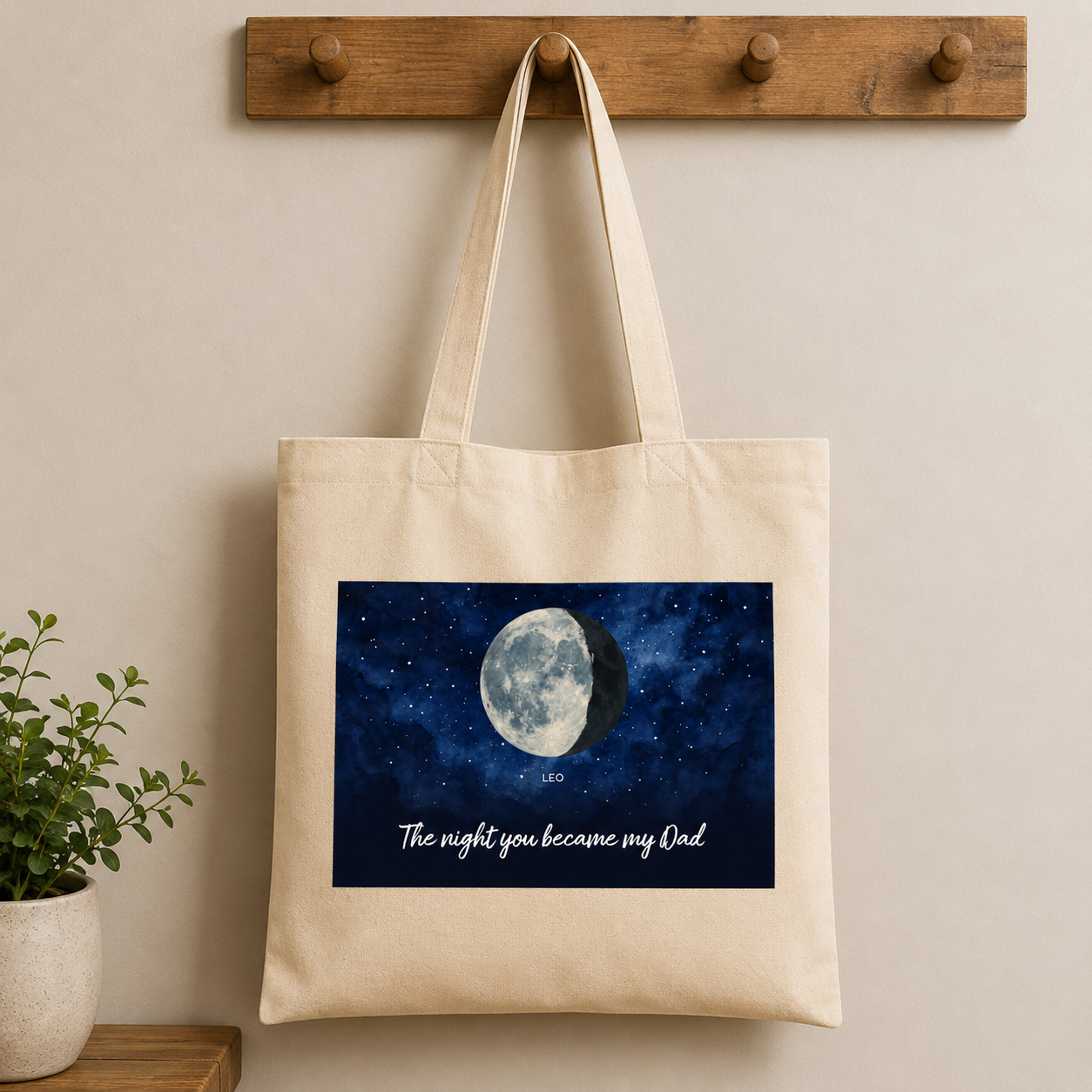 Moon phases, nights you became our Dad Tote Bag hero product mockup