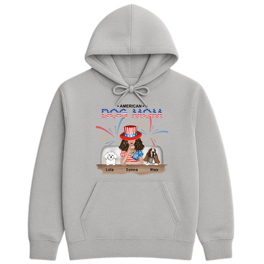 American Dog Mom Hoodie hero product mockup