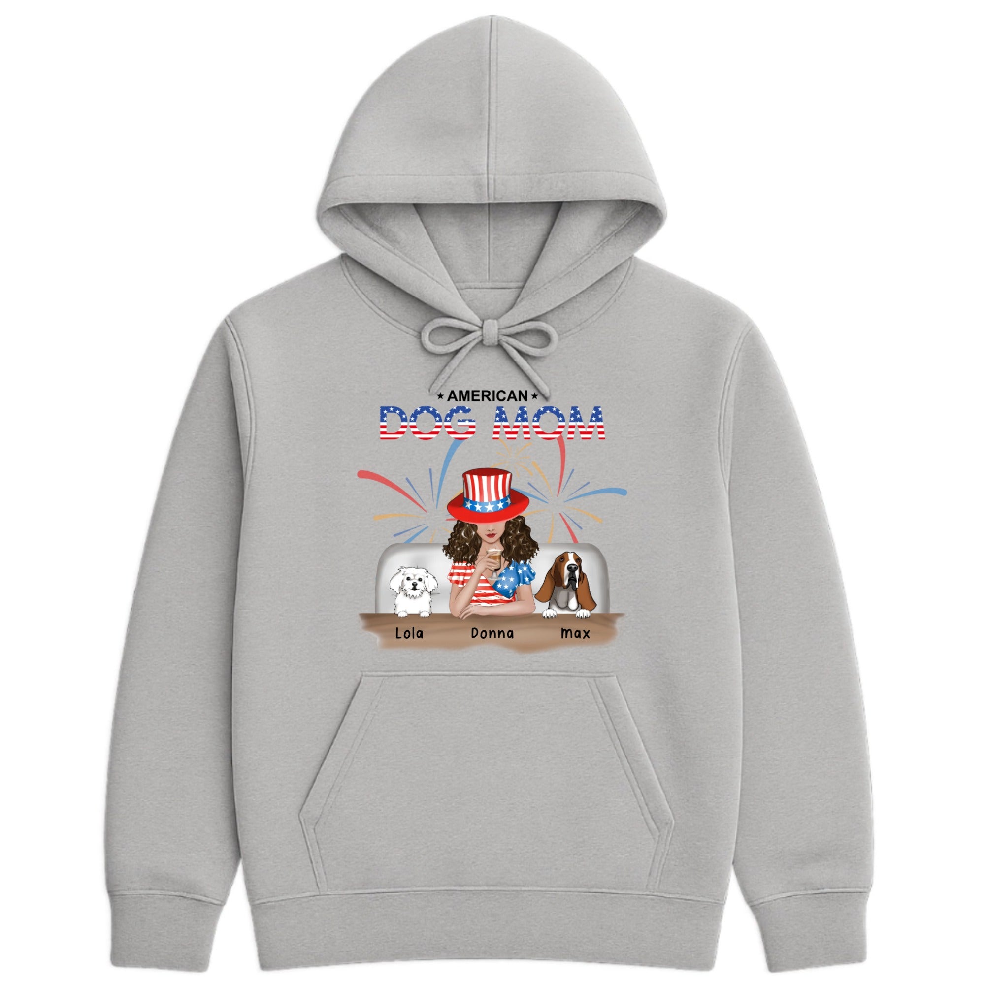 American Dog Mom Hoodie hero product mockup