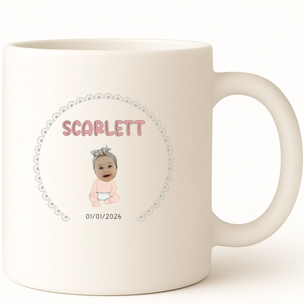 Baby Face Cutout Coffee Mug hero product mockup