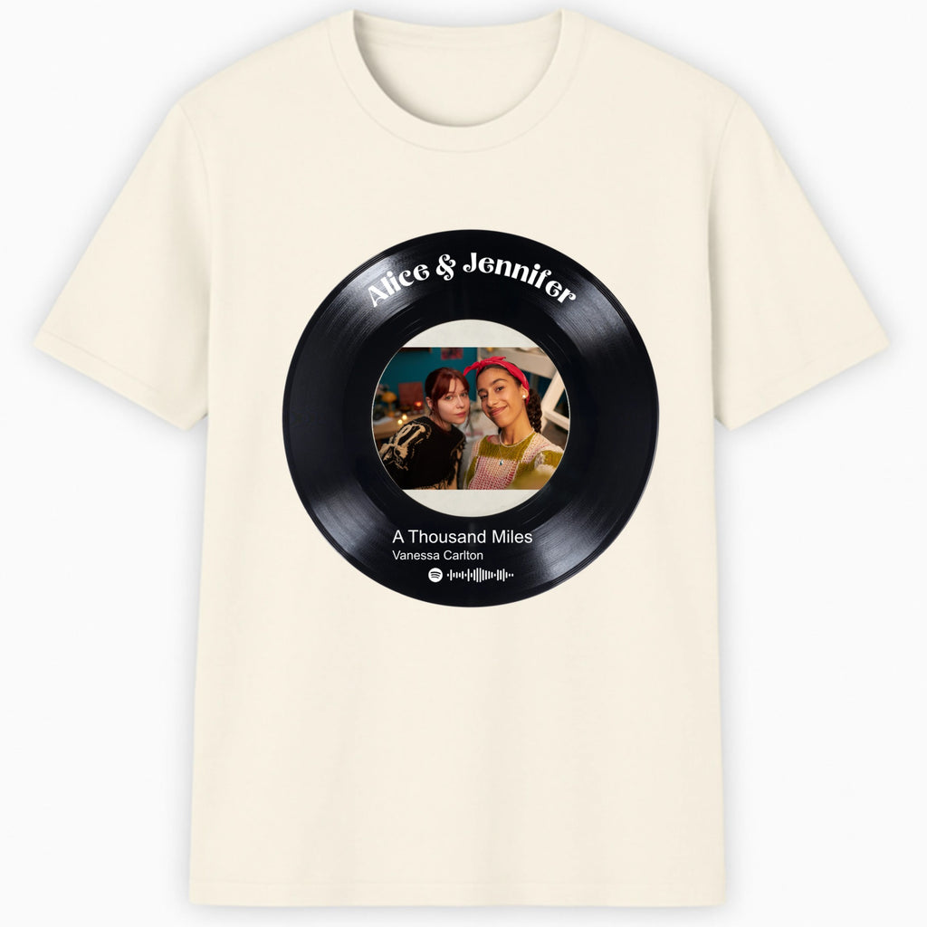 Music Player Vinyl Record Spotify Classic T-Shirt hero product mockup