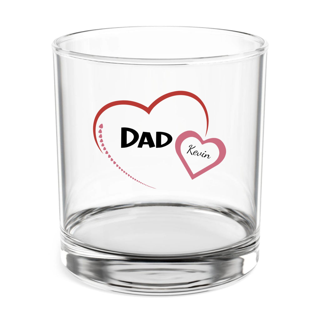 Dad Heart Personalized Whiskey Glass hero product mockup