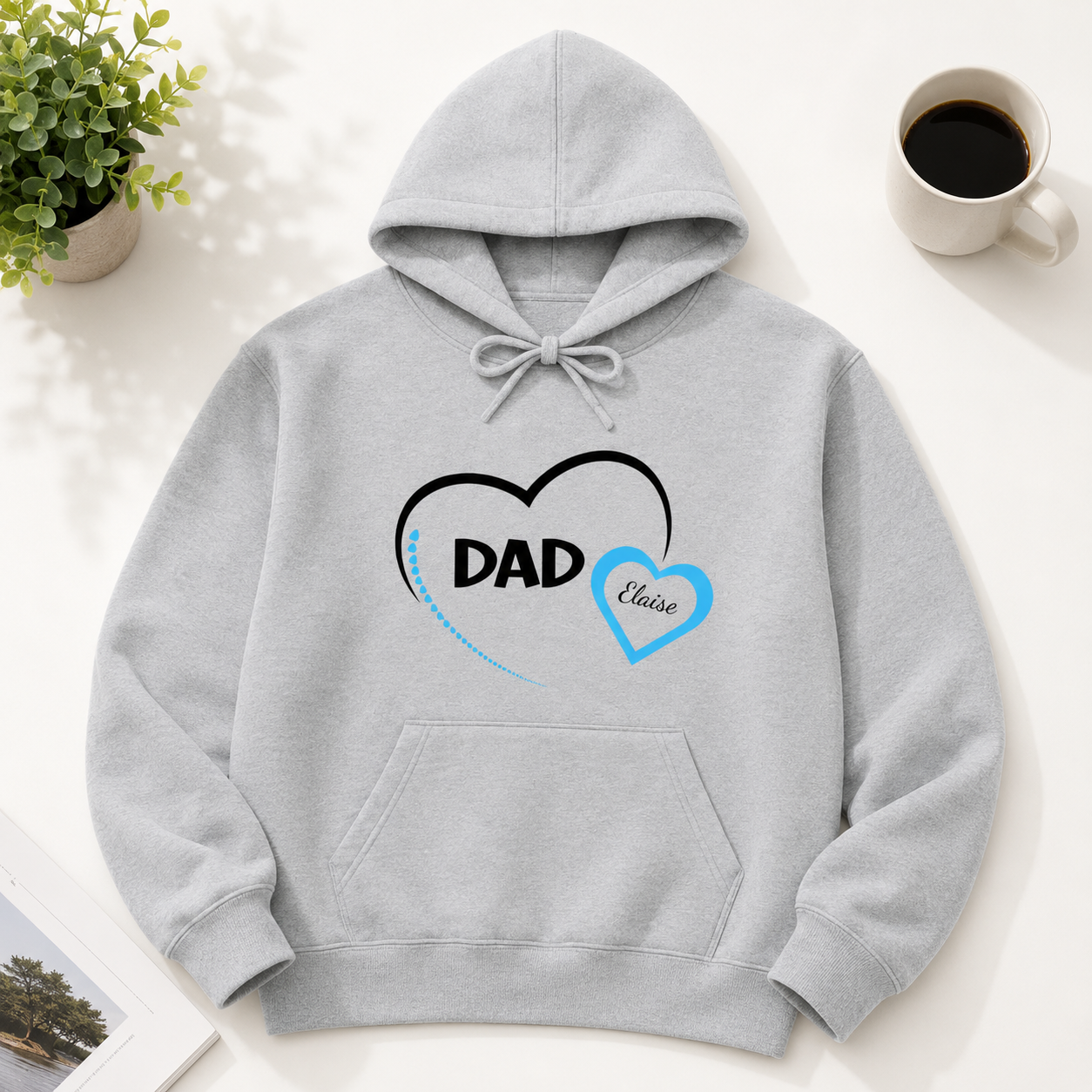 Dad Heart Hoodie hero product mockup