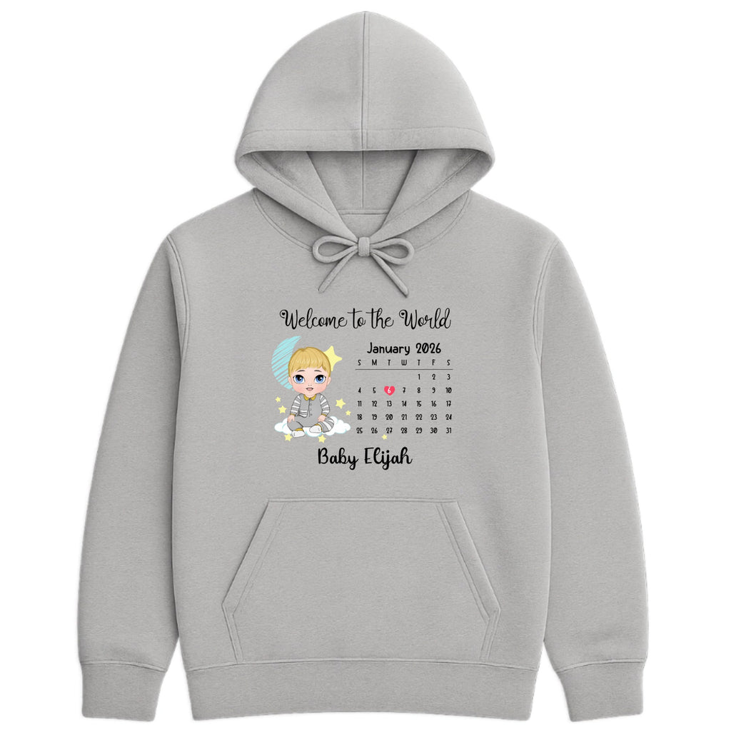 Welcome to the World Hoodie hero product mockup