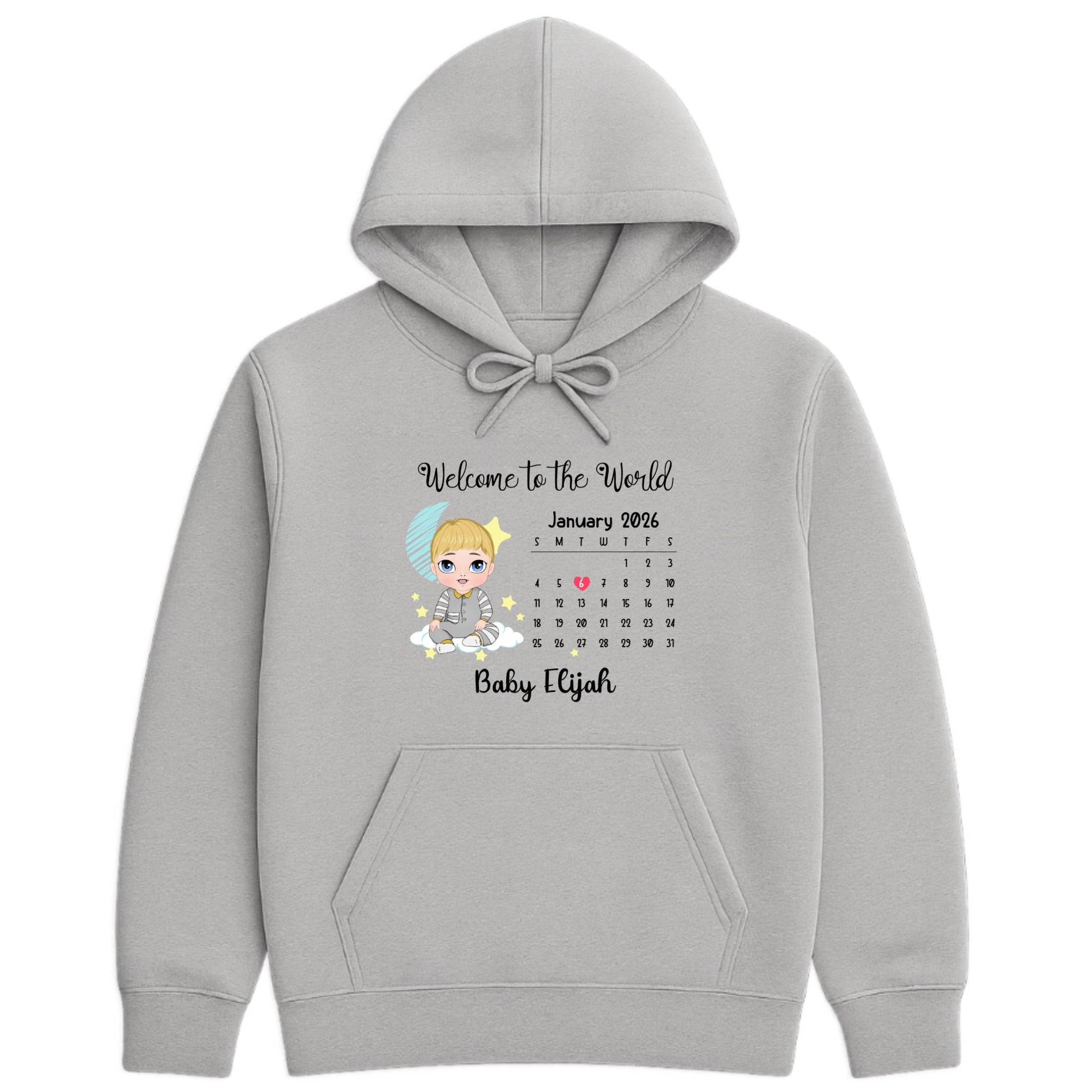 Welcome to the World Hoodie hero product mockup
