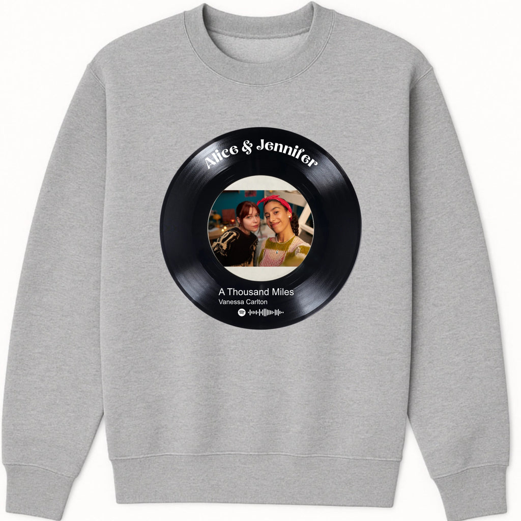 Music Player Vinyl Record Spotify Sweatshirt hero product mockup