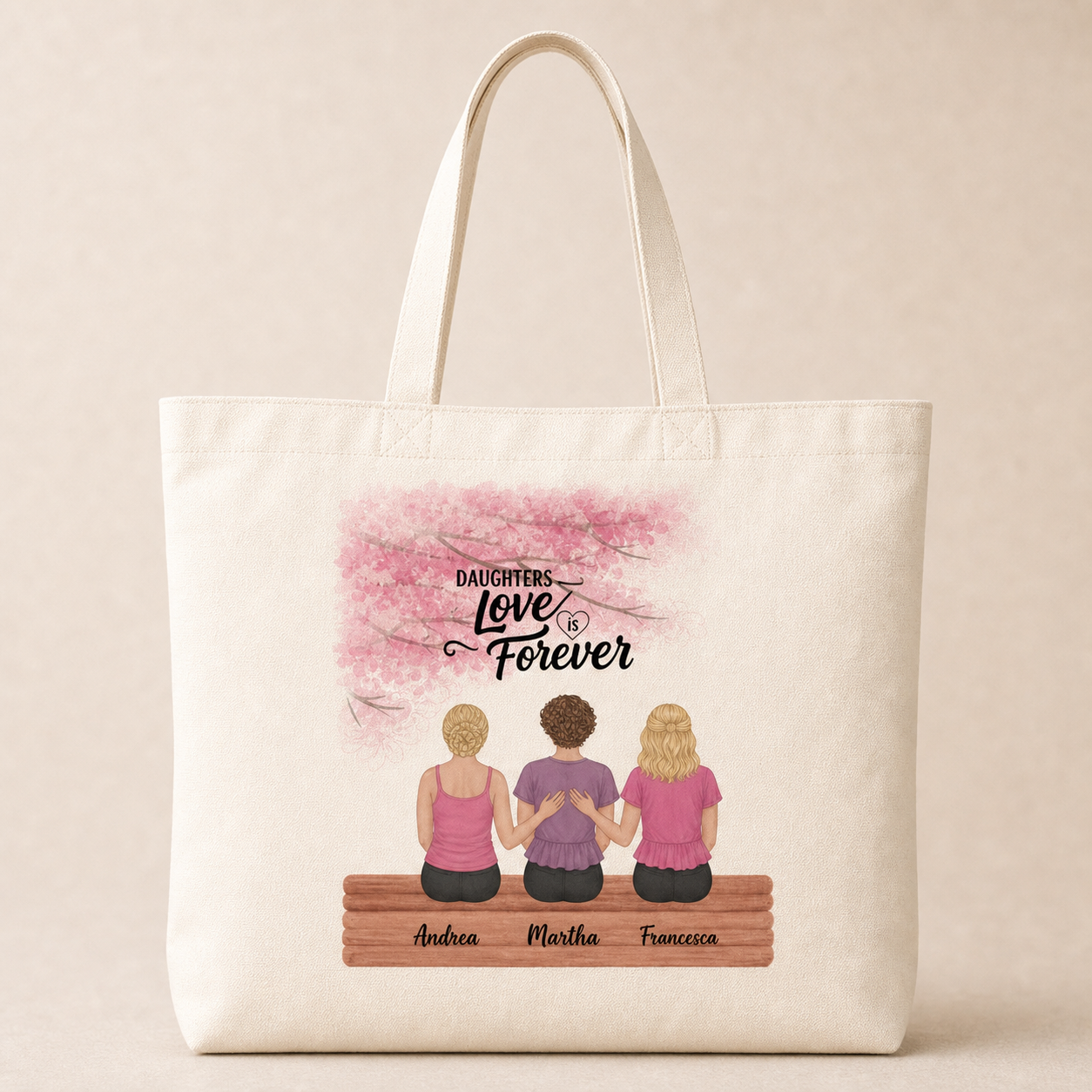 Daughters Love is Forever Tote Bag hero product mockup