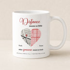 Distance means so little Coffee Mug lifestyle mockup - WearMyVibe