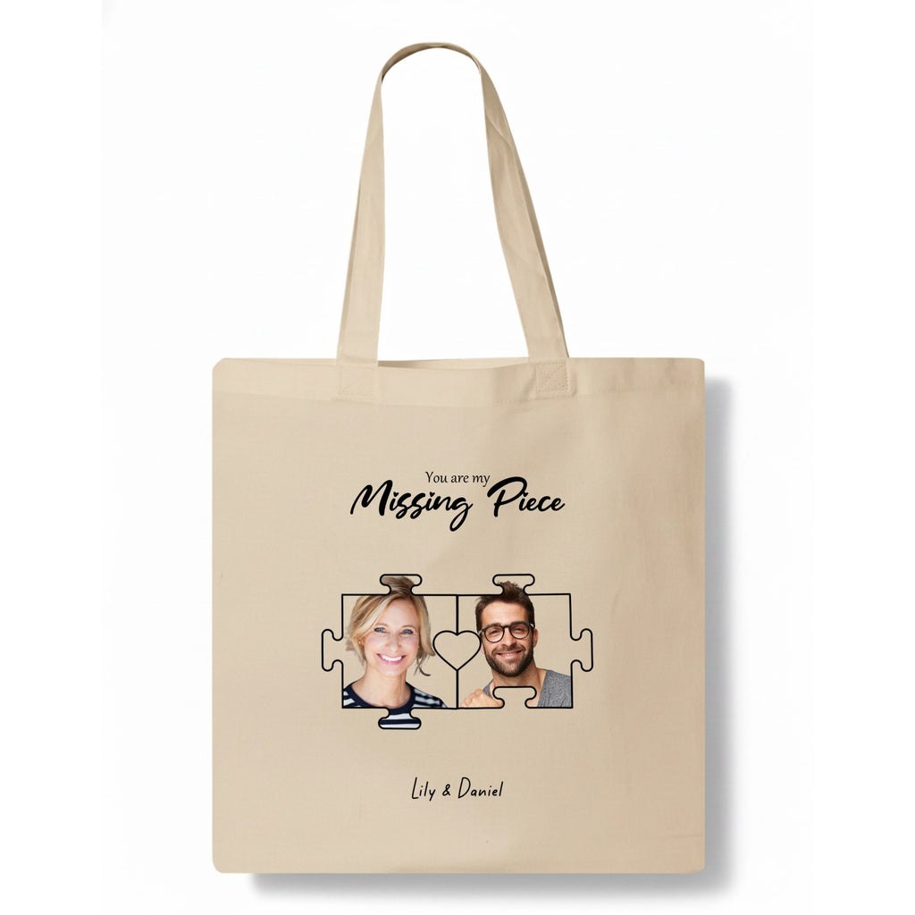 You are my Missing Piece Tote Bag hero product mockup