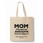 Mom, a title just above Queen Tote Bag hero product mockup