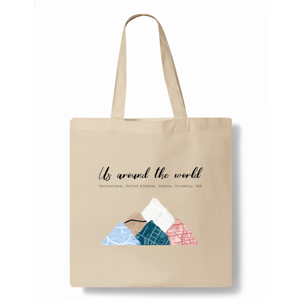 Us around the world Tote Bag hero product mockup