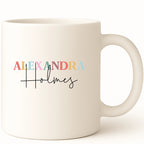 Colorful Name Coffee Mug hero product mockup